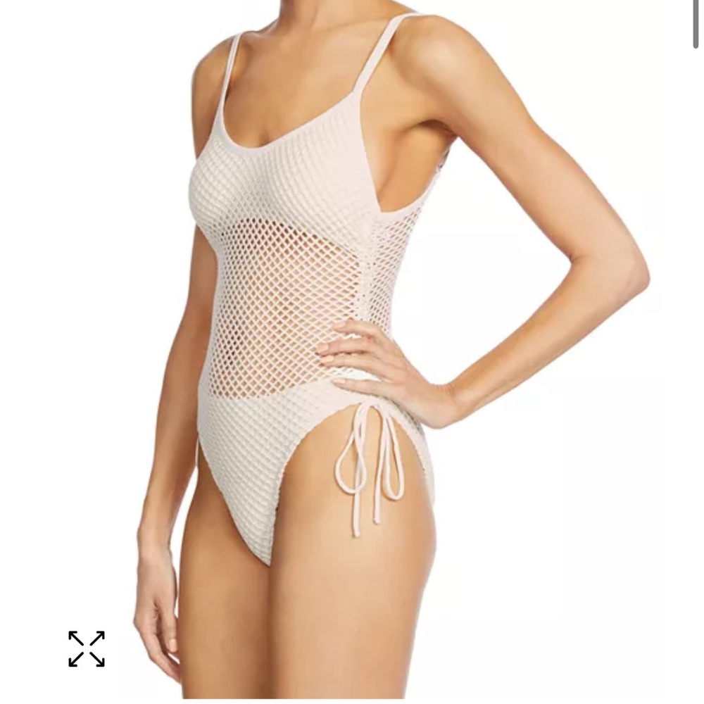 Robin Piccone cream mesh One Piece swimsuit